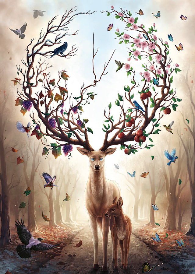 Tuotekuva 2 - Fantasy Deer Palapelit 1000 palaa, Ravensburger