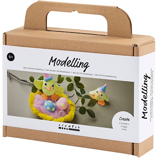 Produktbilde 3 for Mini DIY Kit Modellering, Påskefamilie, lys blå, orange, pastellpink, lys gul, 1 pk.