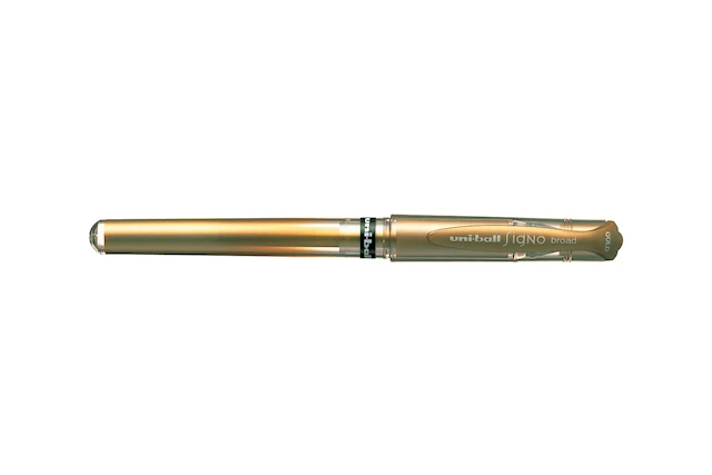 Rollerpenna Signo Broad UM-153 Gold, Uni-Ball