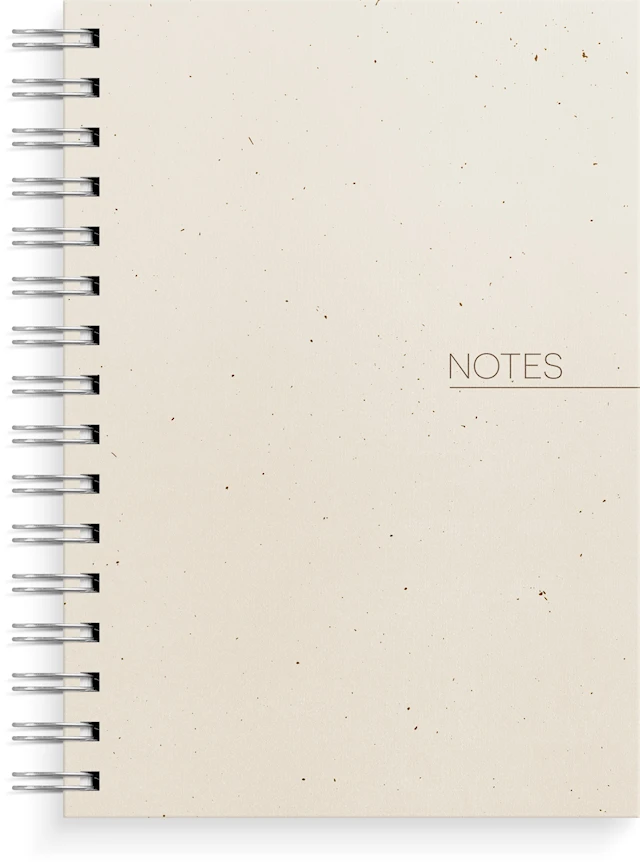 Anteckningsbok A5 Beige, Sprial, Linjerad, Burde
