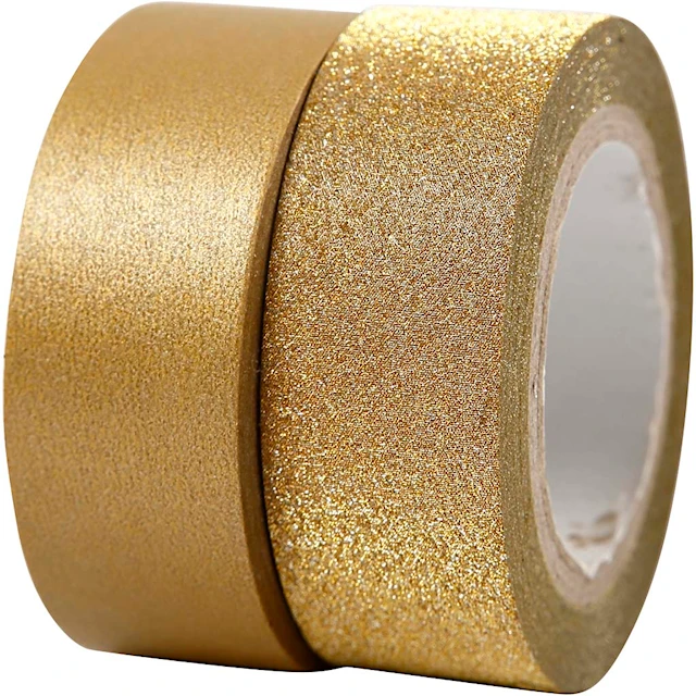 Design-teippi, Lev: 15 mm, kulta, 2 rll/ 1 pkt