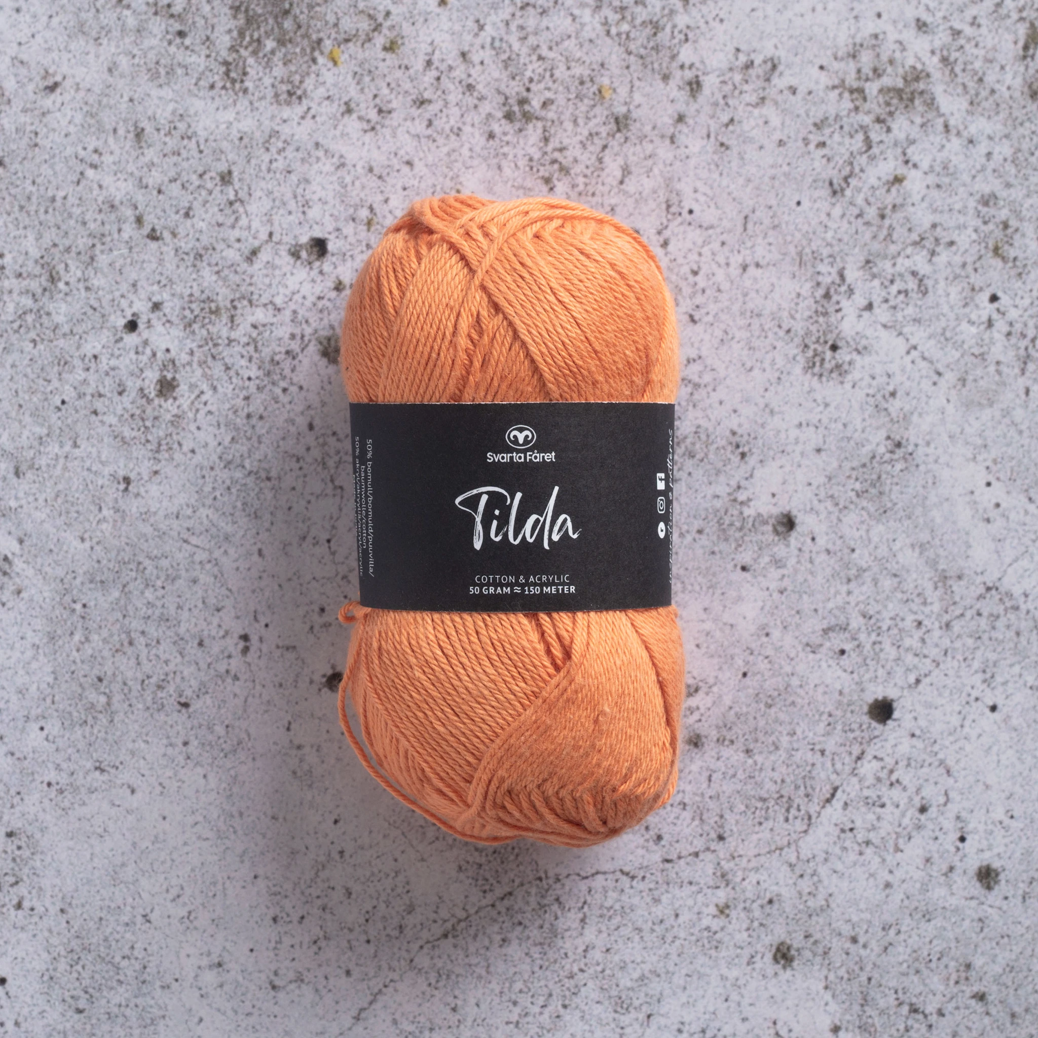 Produktbilde for Tilda garn Bomullsmiks 50 g Svarta Fåret