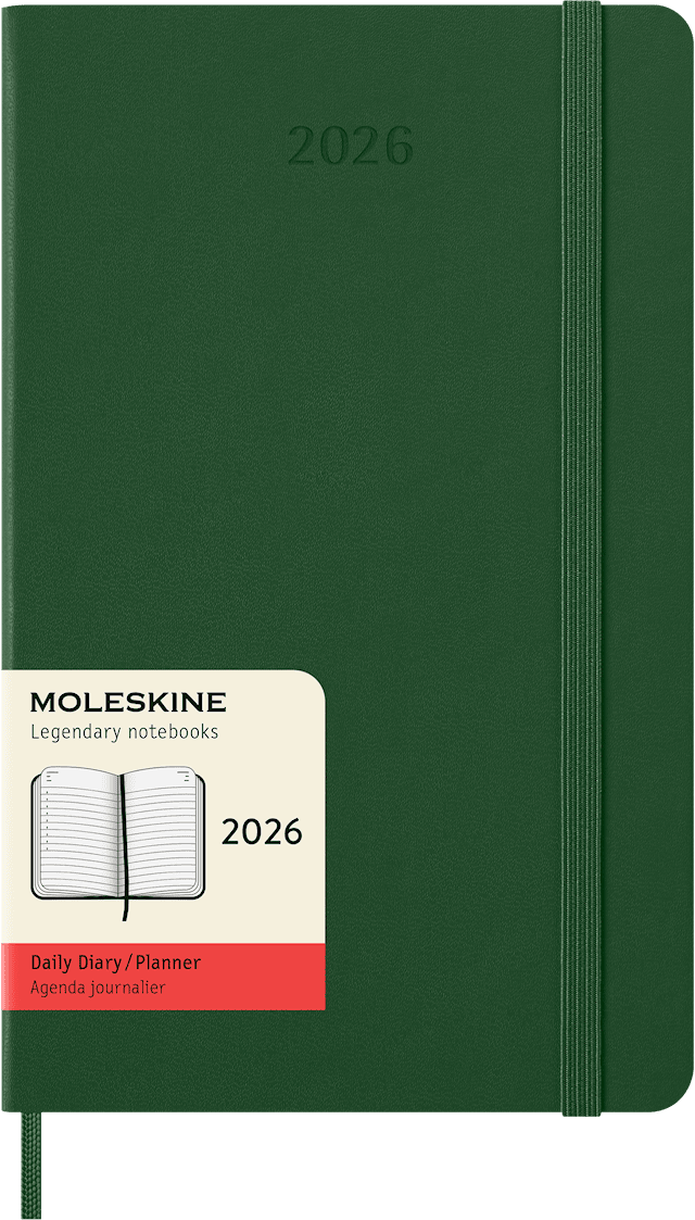 Produktbilde 1 for Kalender 2026 Classic Hard 12M Daily Large Myrtle Green Moleskine