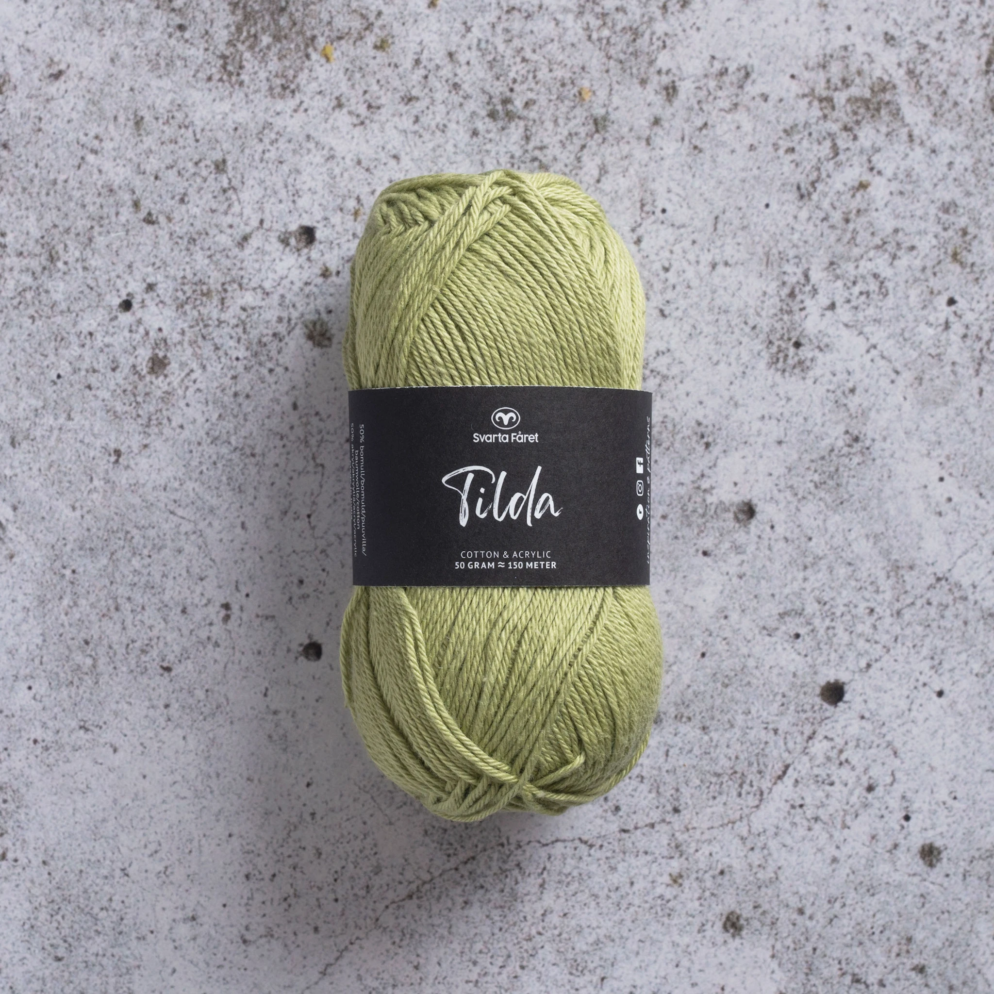 Produktbild för Tilda Garn Bomullsmix 50g Svarta Fåret