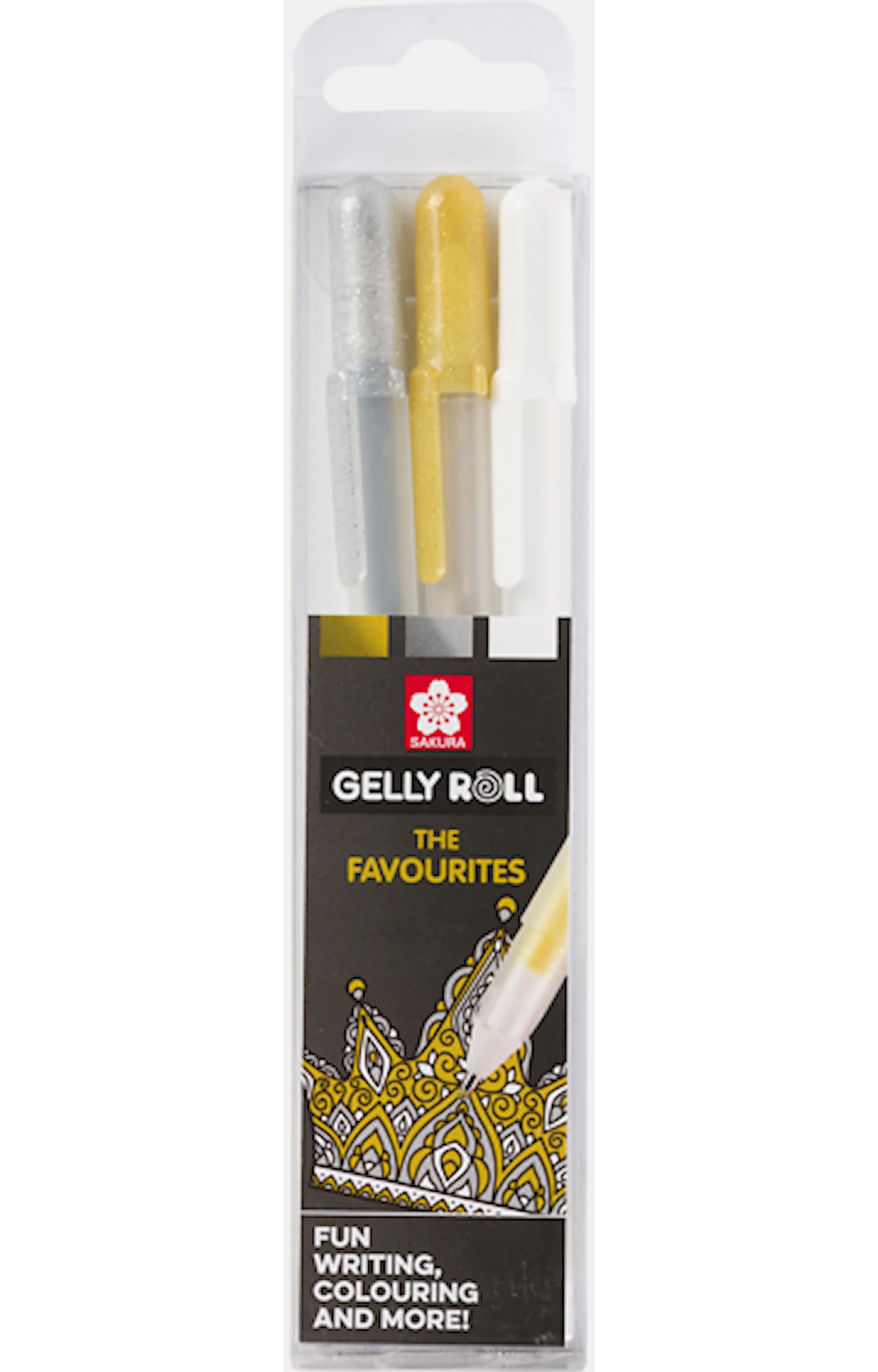 Produktbild för Sakura Gelly Roll Gelpennnor Guld, Silver, Vit 3-pack