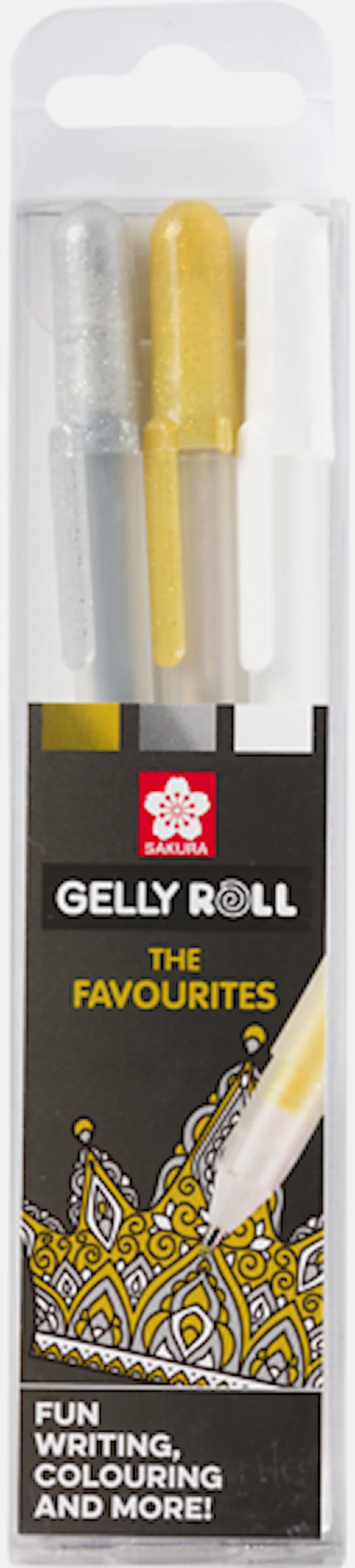 Sakura Gelly Roll Gelpennnor Guld, Silver, Vit 3-pack