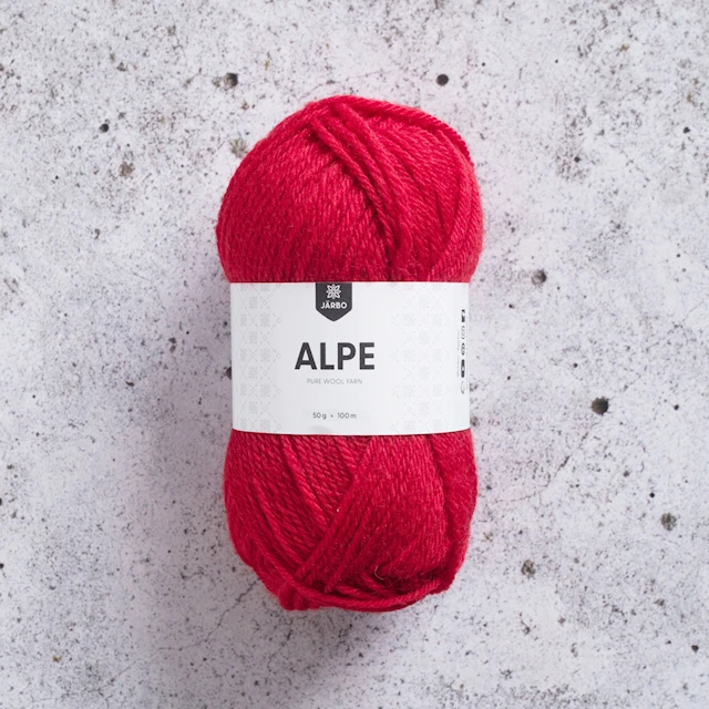Alpe ullgarn 50 gr X-mas Red 02 Järbo