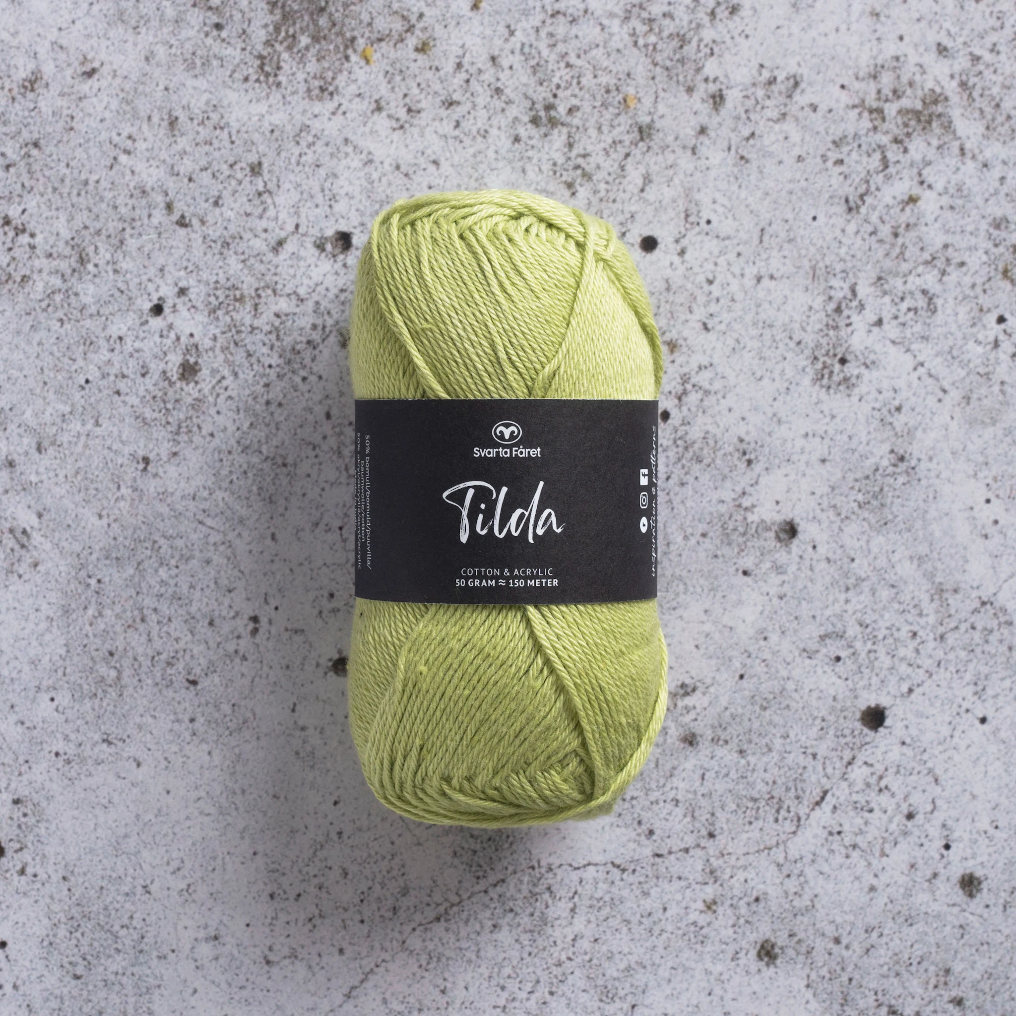 Produktbild för Tilda Garn Bomullsmix 50g Svarta Fåret