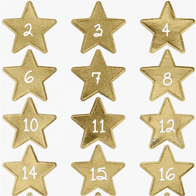 Klistermärken Adventskalender siffror 15x16,5 cm 1 ark
