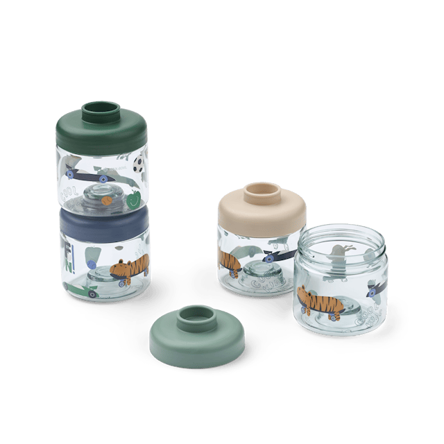 Dominique Tritan Snacksboxar 100 ml 4-Pack Fun/Beach blue Liewood