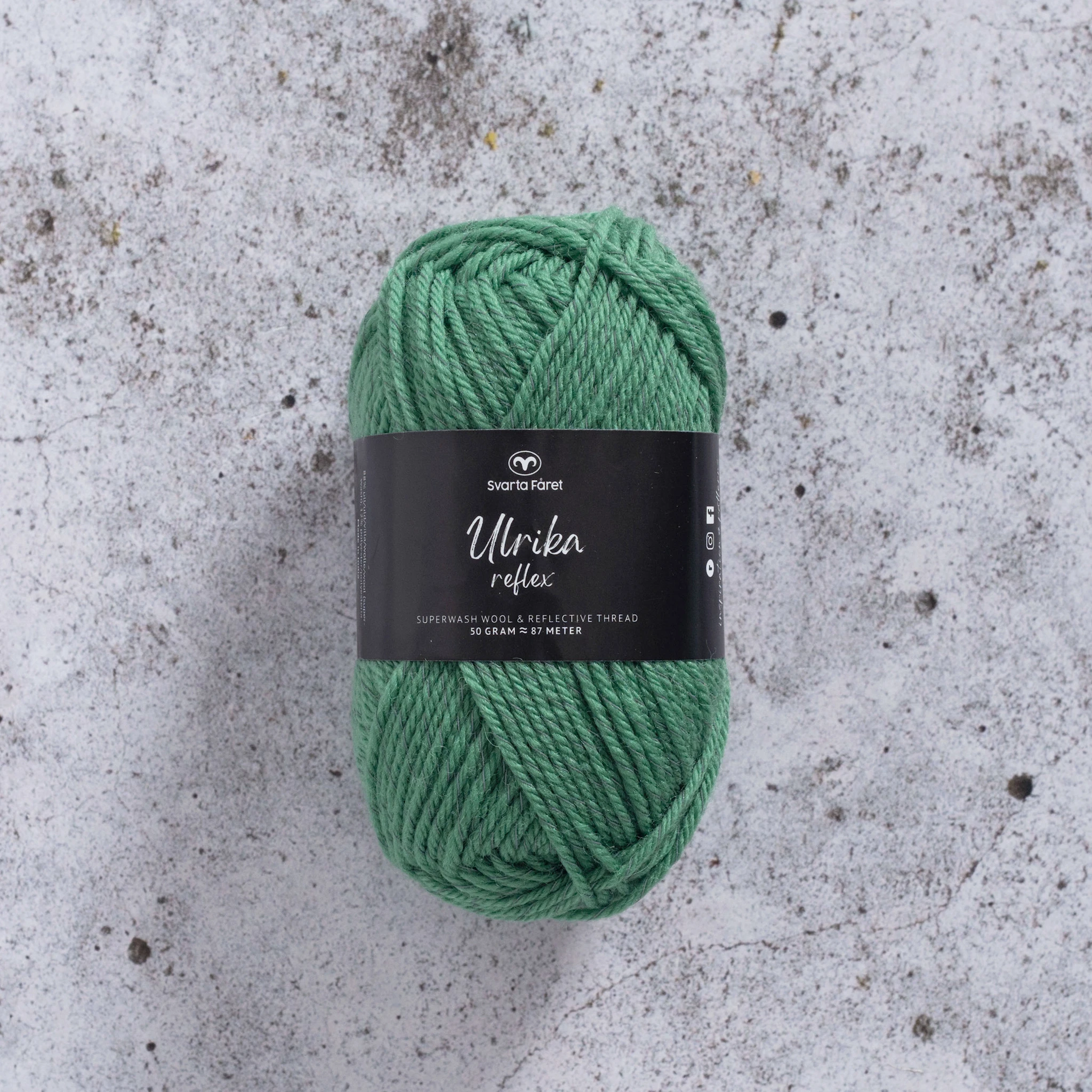 Produktbilde for Ulrika Reflex Garn Ullmiks 50 g Svarta Fåret