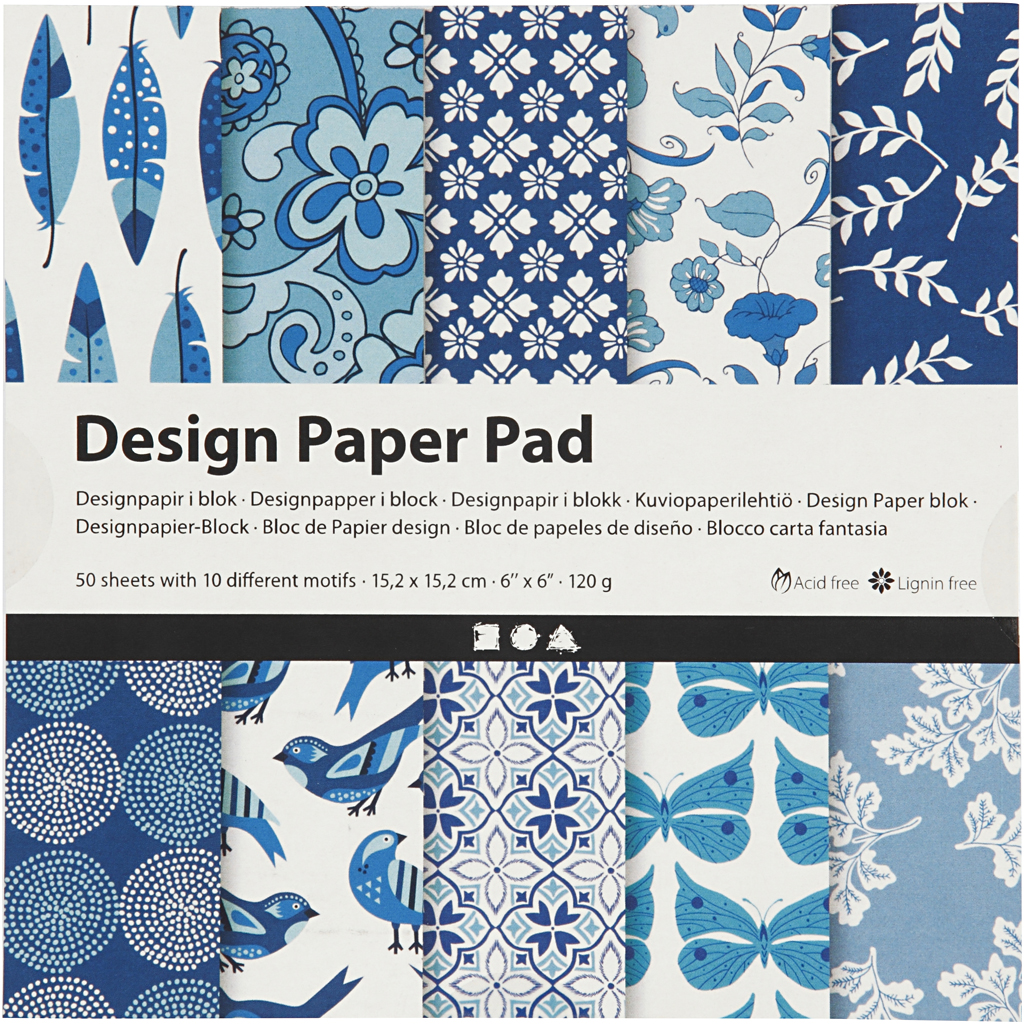 Designpapper Paperpad Blå 50 sidor Creativ Company
