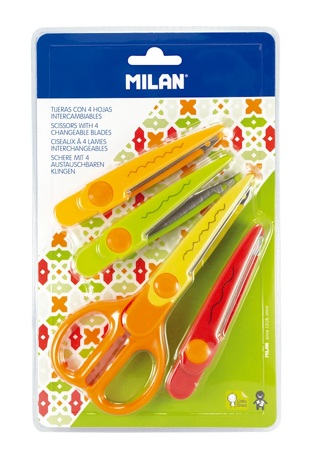 Siksak-sakset 4 vaihdettavaa terää Blister MILAN