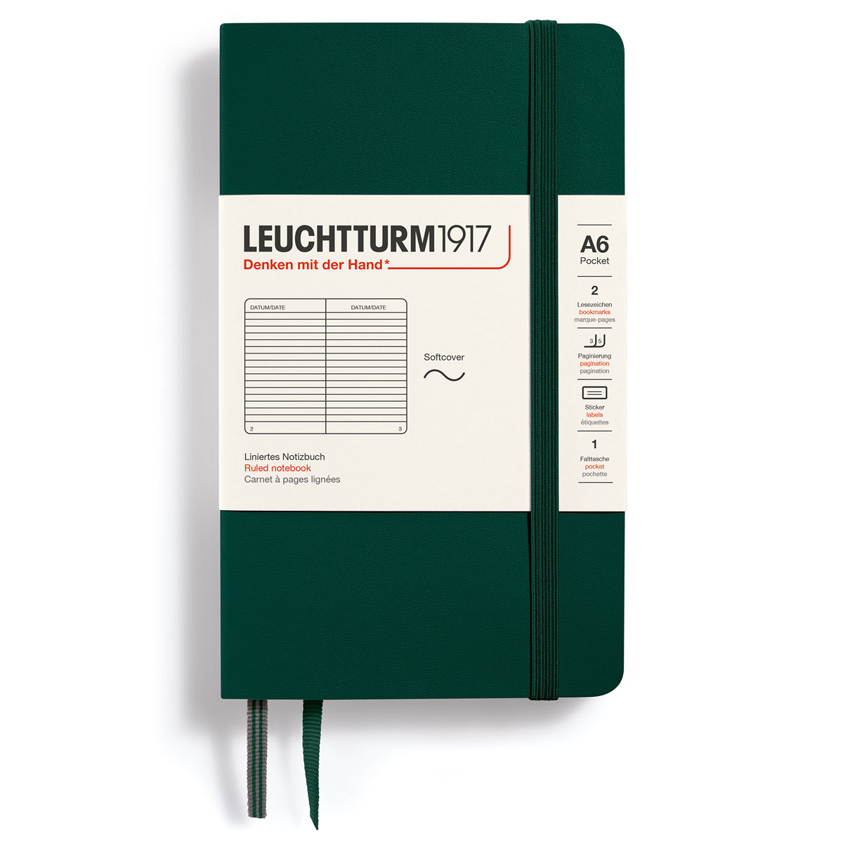 Anteckningsbok A6 Soft Linjerad Forest Green Leuchtturm 1917