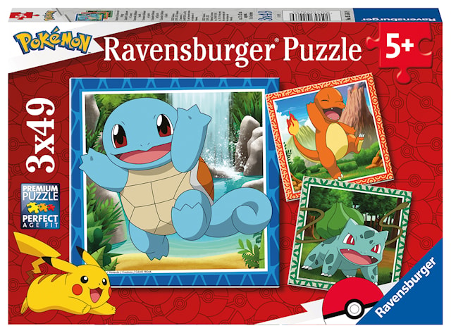 Produktbilde 1 for Pokémon Puslespill 3x49 brikker Ravensburger