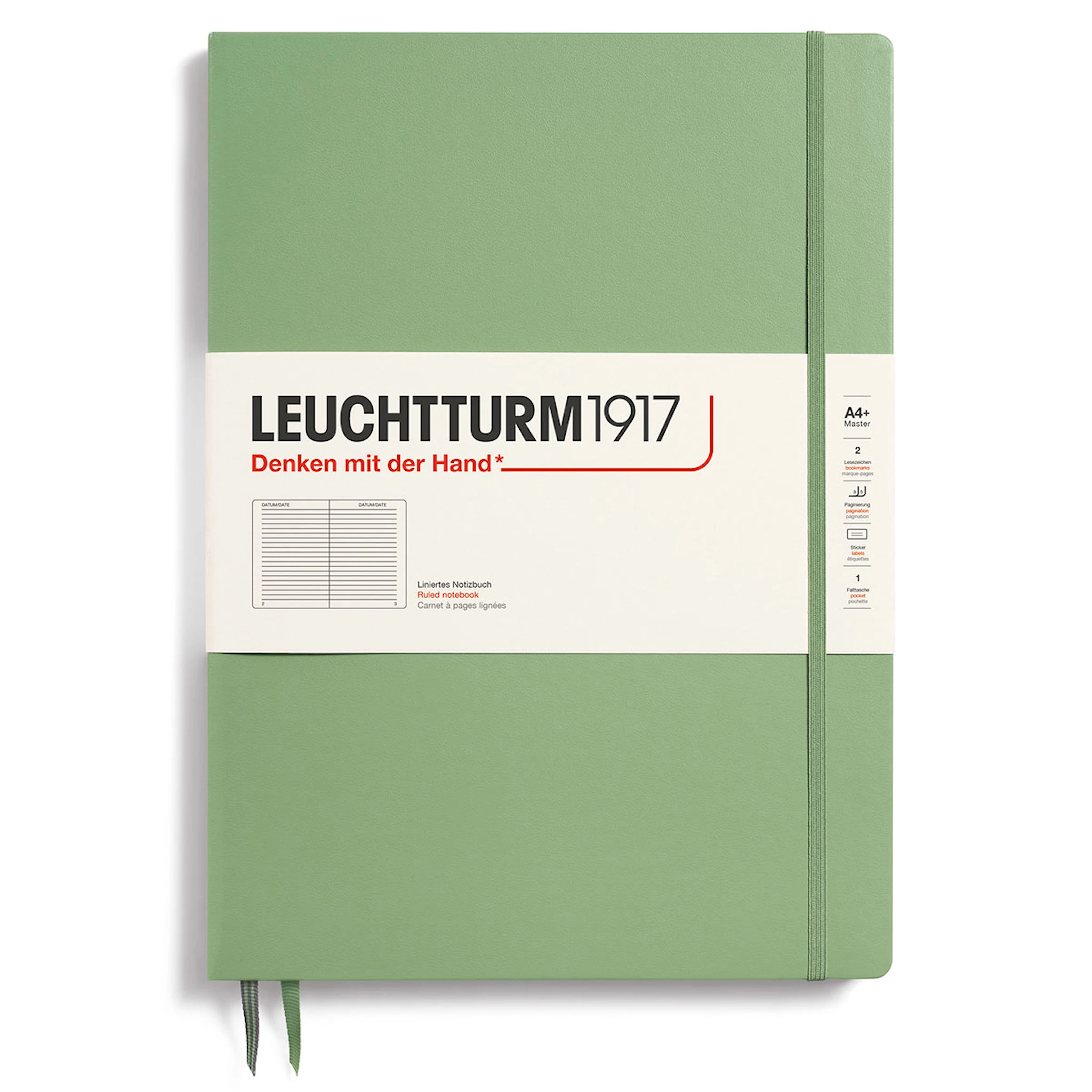 Tuotekuva ille Muistikirja A4+ Slim Viivattu Salvia Leuchtturm1917