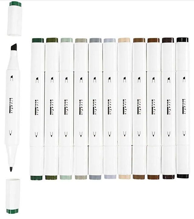 Produktbild 3 för Markers Illustration Naturliga färger 12-pack Creativ Company