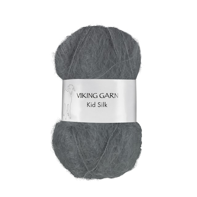 Kid/Silk Garn 25 g Mørk grå 315 Viking Garn
