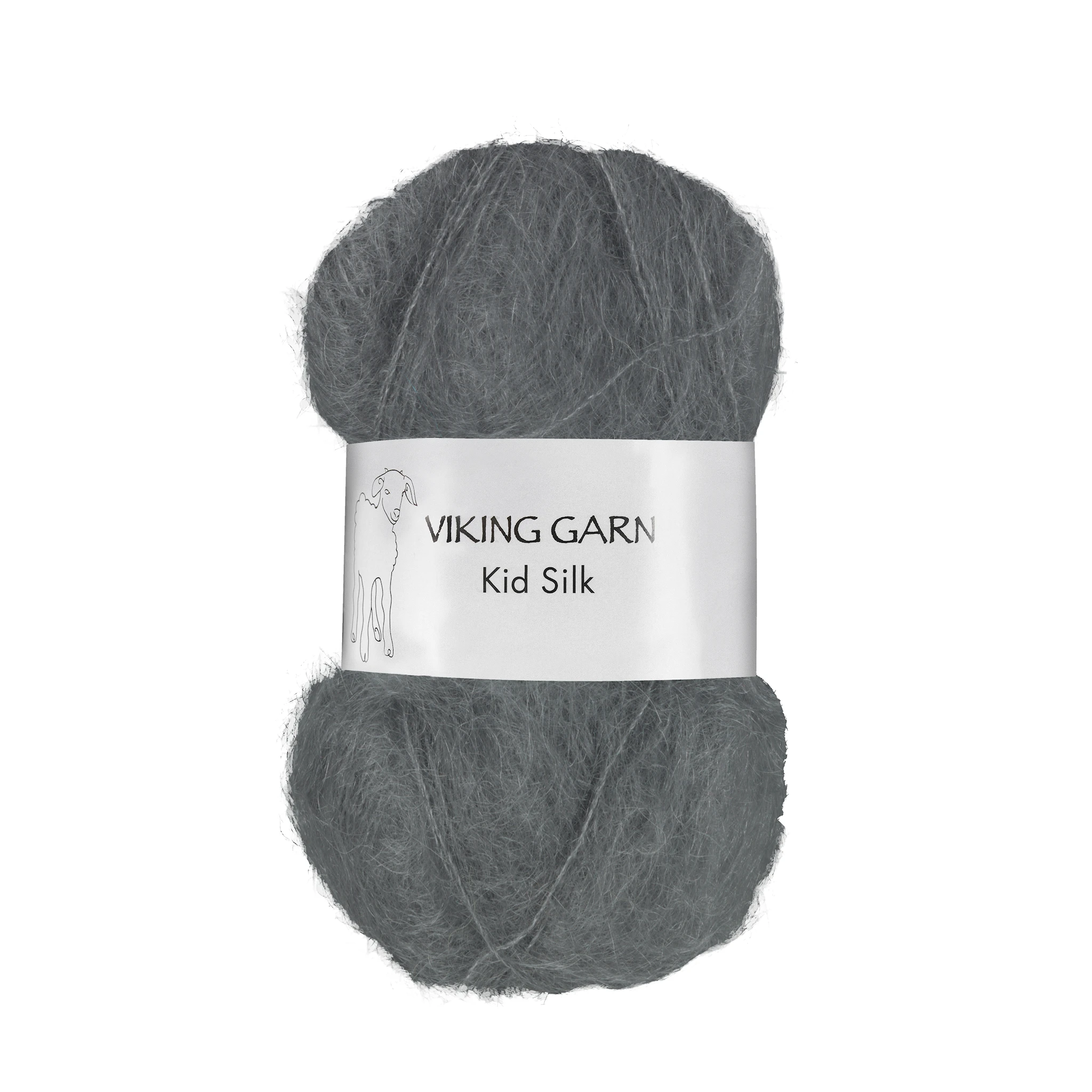 Produktbild för Kid/Silk Garn 25 g Mörkgrå 315 Viking Garn