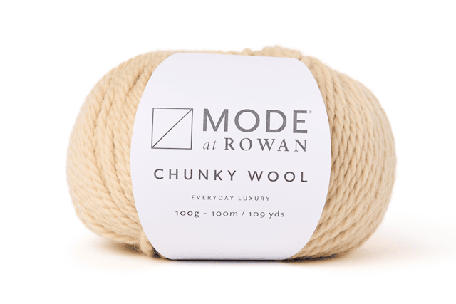 Chunky Wool, 100% villa 100 gr Vanilla  015, Mode at Rowan