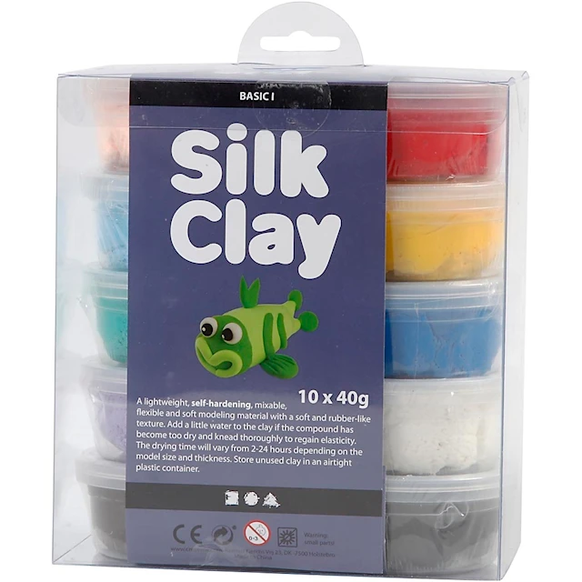 Silk Clay®, Basic 1, värilajitelma, 10x40 g/ 1 pkt