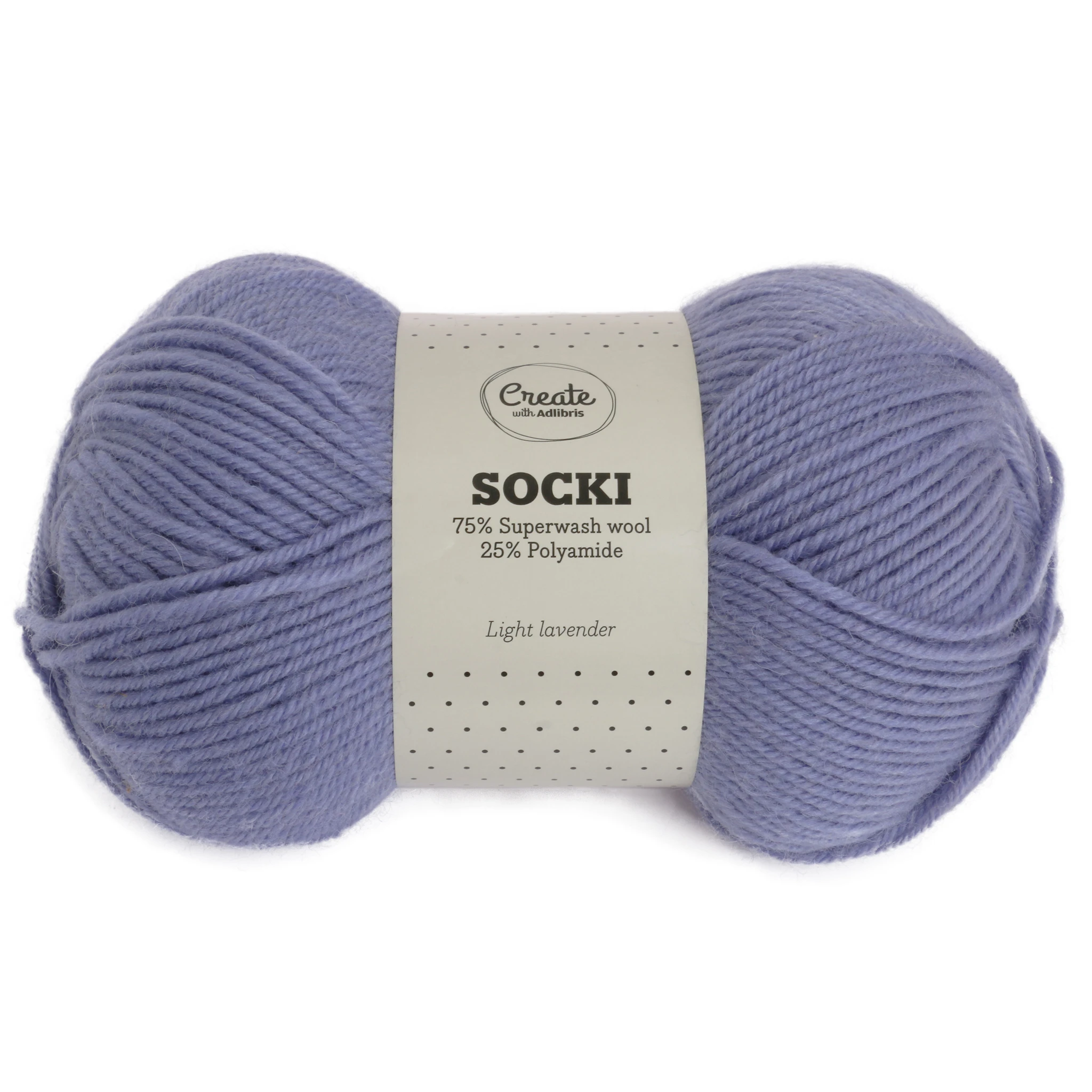 Produktbild för Adlibris Socki Garn Enfärgat Ullmix 100g Light Lavender A154