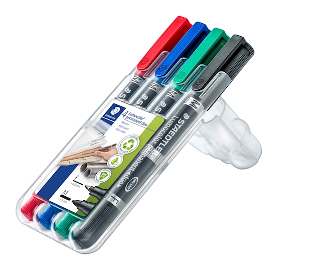 Produktbilde 3 for Permanent Tusj Lumocolor Duo 4-pack Staedtler