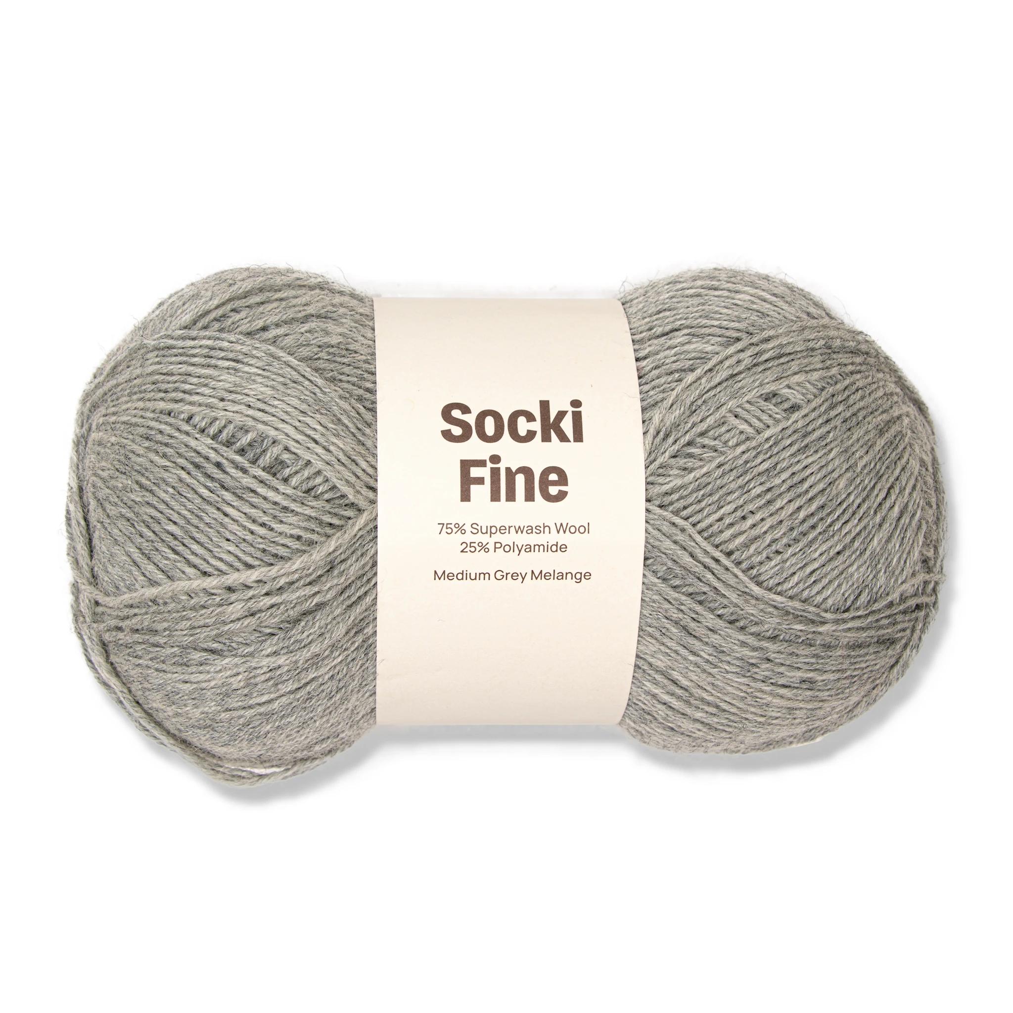 Produktbild för Socki Fine 100 g Medium Grey Melange A046 Adlibris