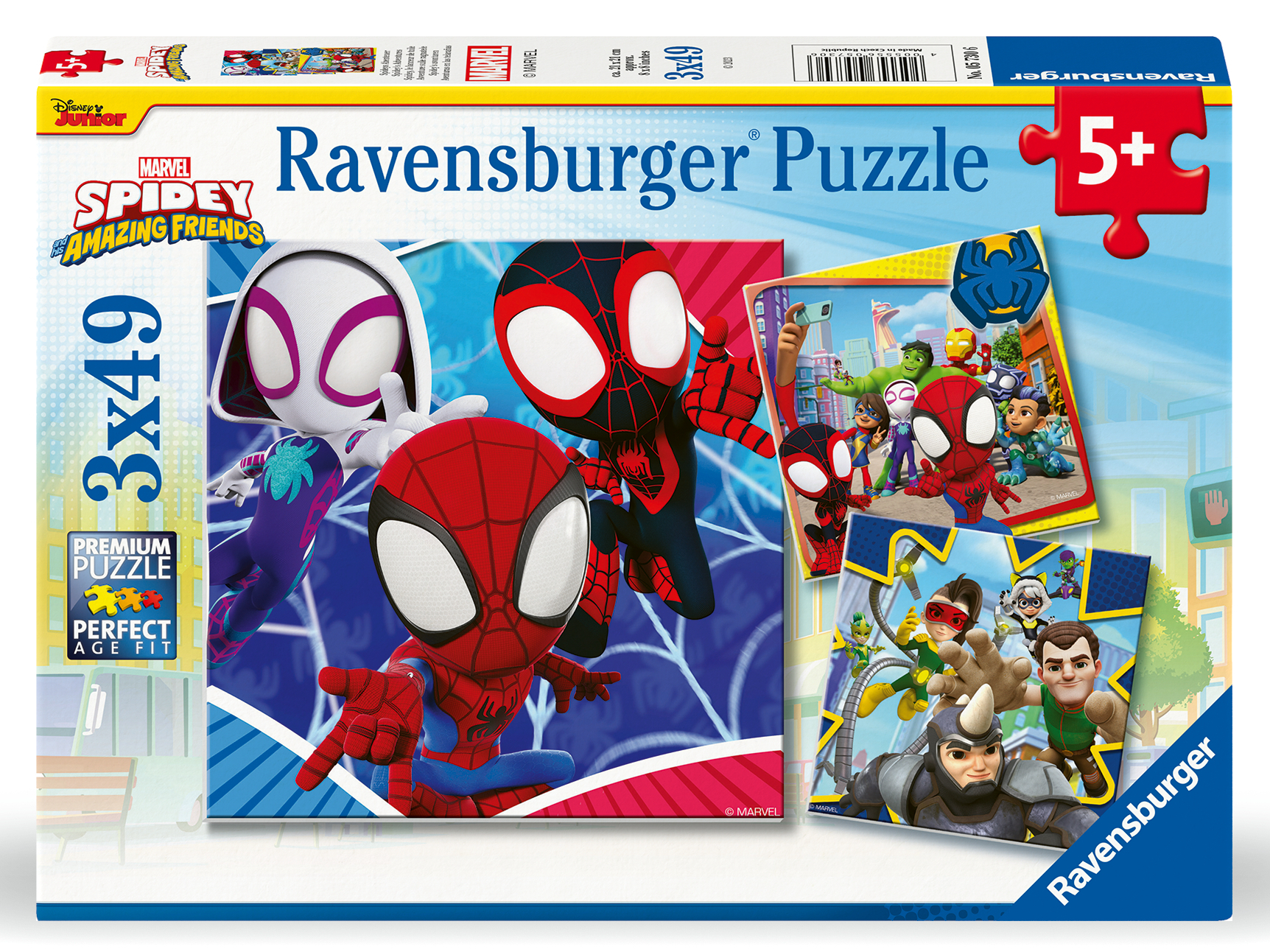 Pussel Spidey's Adventures 3x49 bitar, Ravensburger