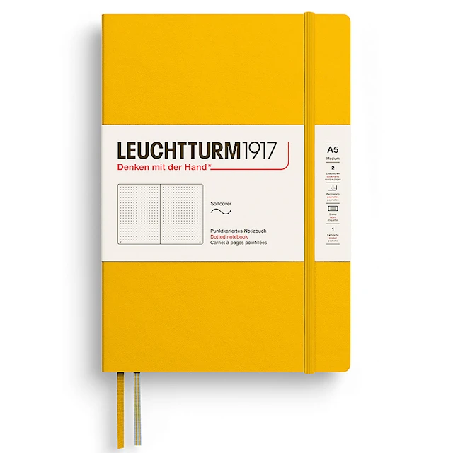Muistikirja A5 Pehmeä Pisteellinen Auringonkukka Leuchtturm1917