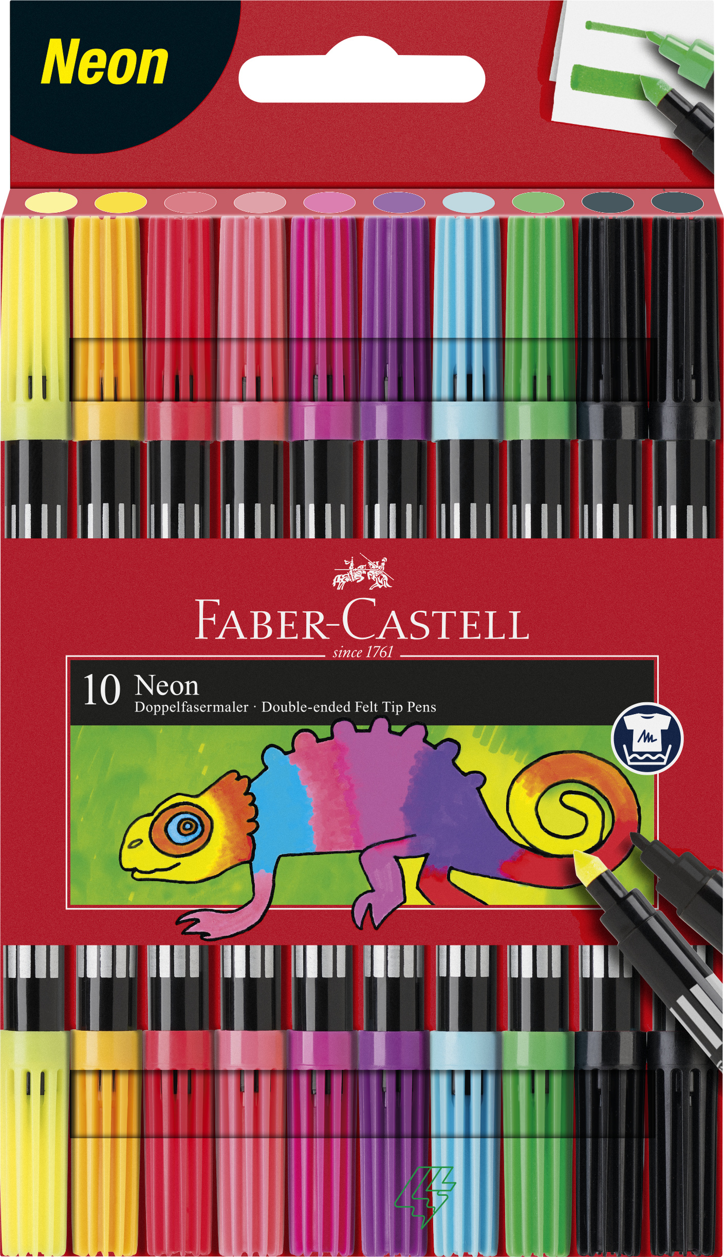 Tuschpenna med dubbelspets Neon 10-pack Faber Castell