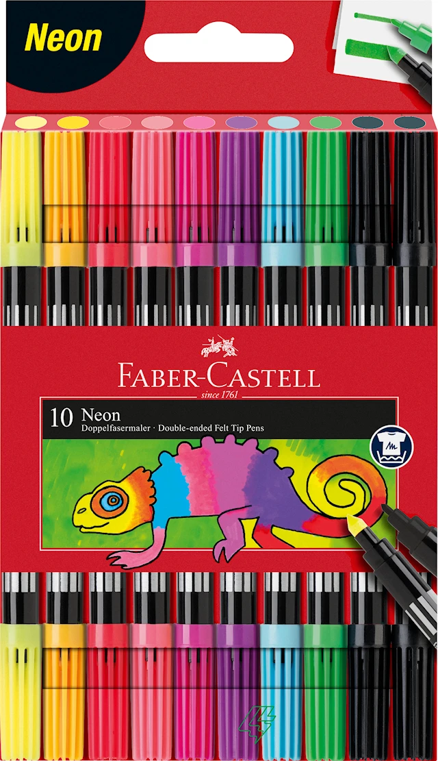 Tuschpenna med dubbelspets Neon 10-pack Faber Castell