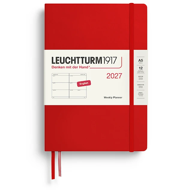 Weekly PLANNER 2027 A5 Hard Cherry Leuchtturm1917