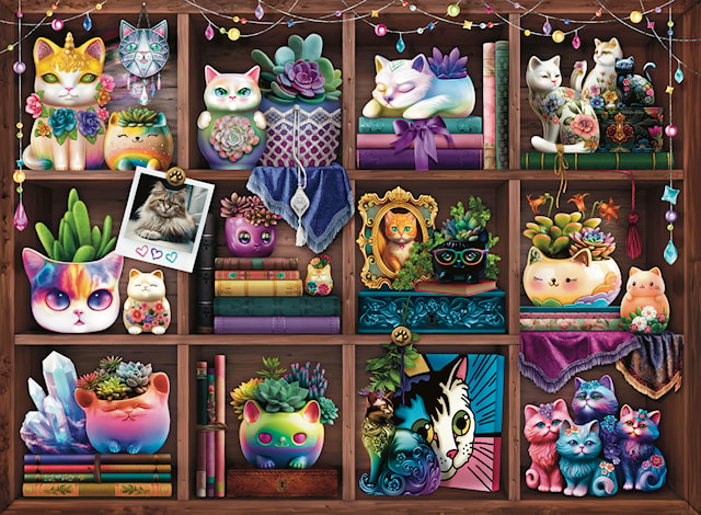 Produktbilde 2 for Puslespill Cubby Cats and Succulents 500 brikker, Ravensburger
