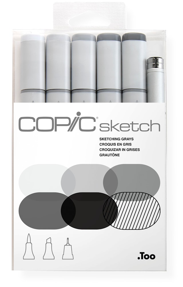 Produktbilde 1 for Copic Sketch Grå nyanser + En St Multiliner