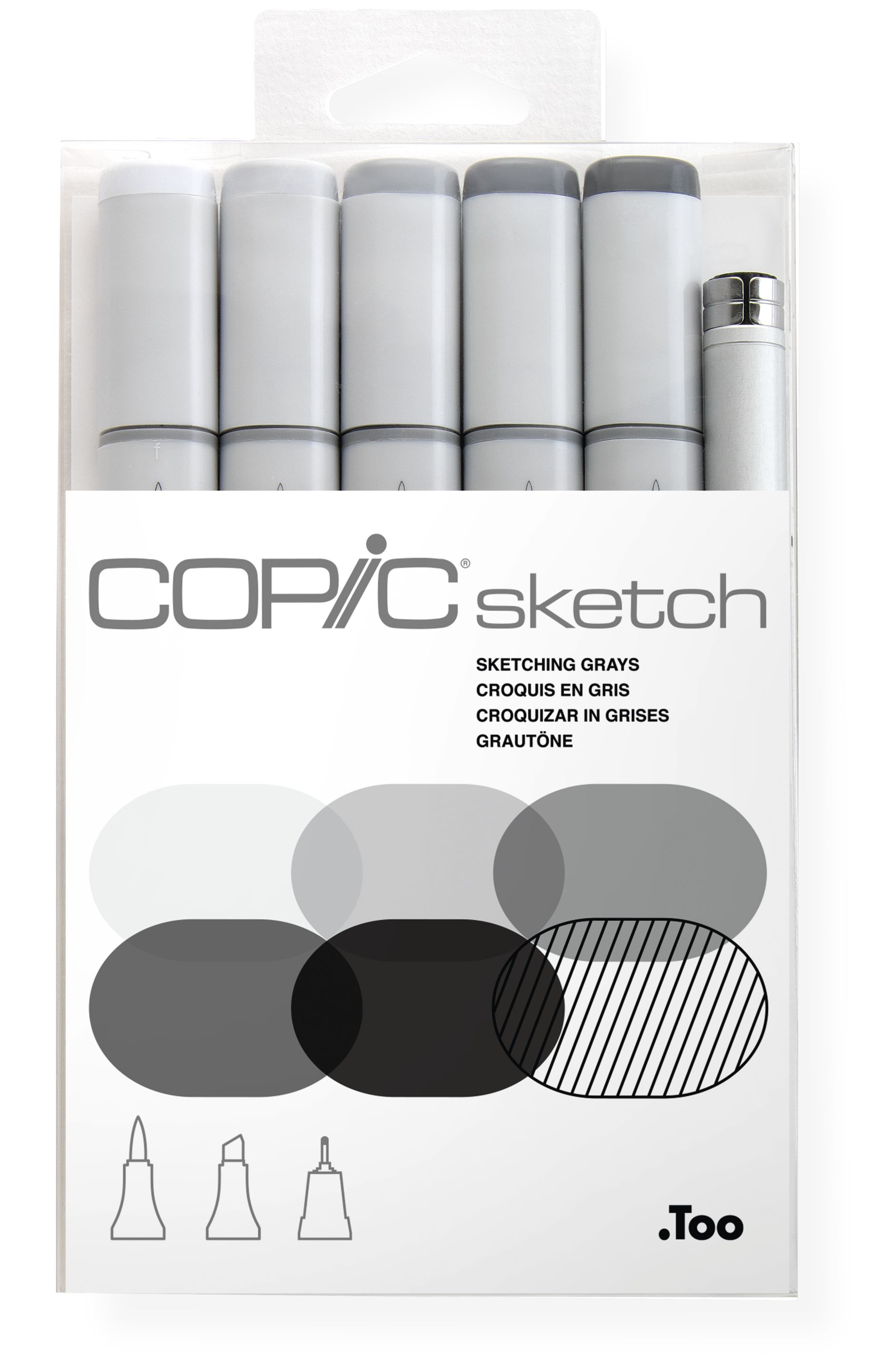 Copic Sketch Gr&aring;a kul&ouml;rer + En St Multiliner
