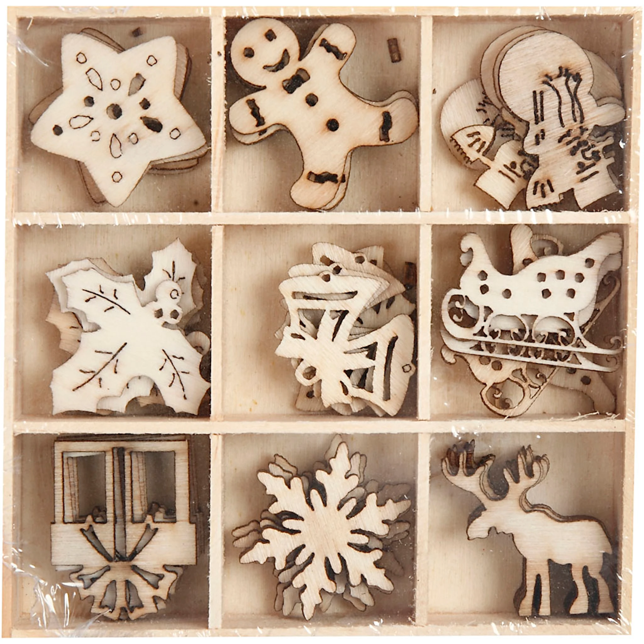 Produktbild för Trädekorationer Jul olika design 28 mm 45-pack