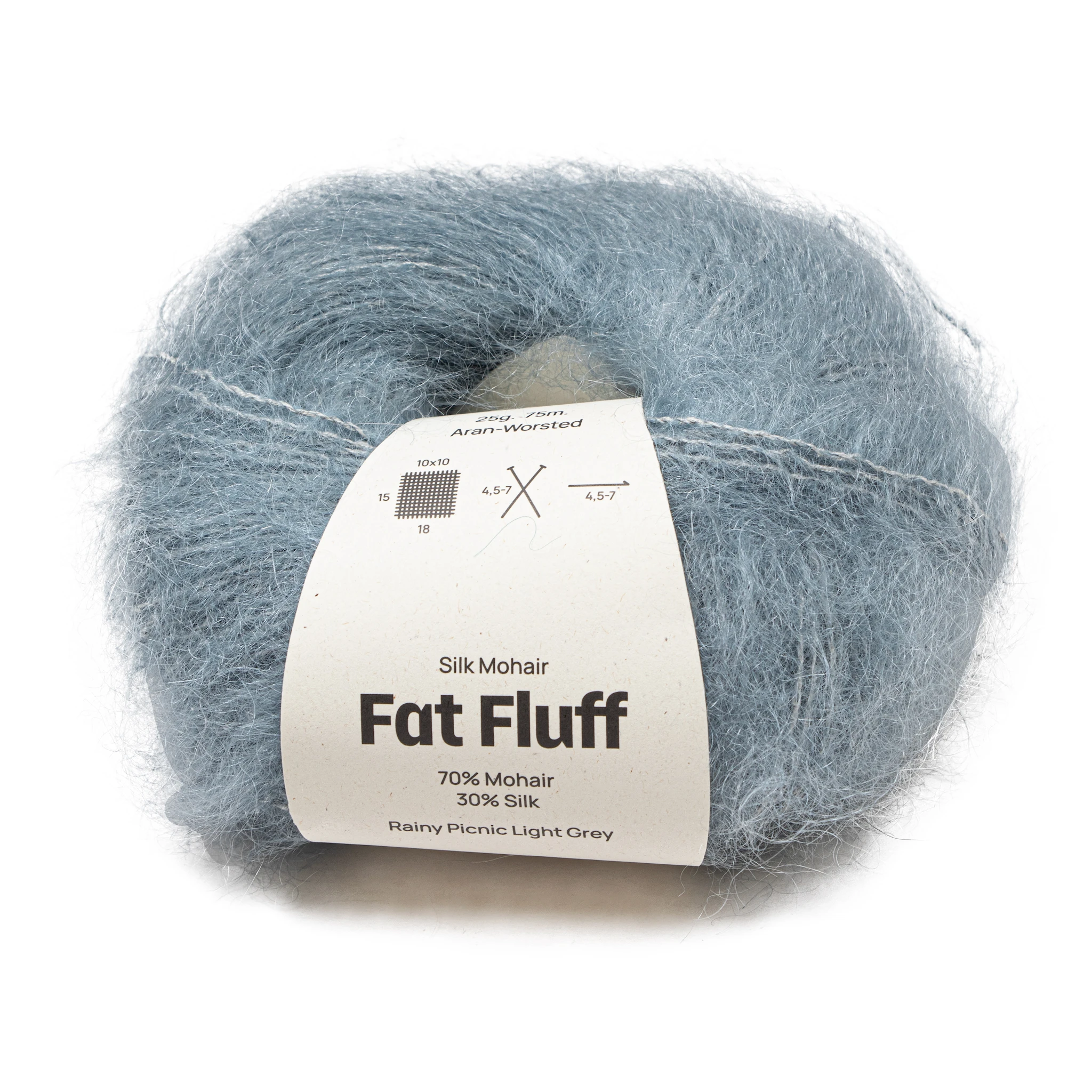Tuotekuva ille Mohair-Silkki Fat Fluff 25 gr Rainy Picnick grey A778 Adlibris