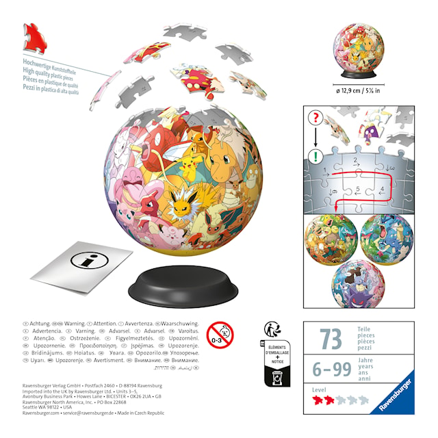 Tuotekuva 5 - 3D-palapelit Pokémon Monihahmo 72 palaa, Ravensburger