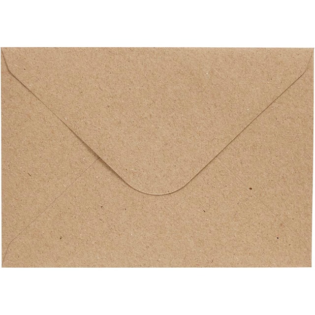Tuotekuva 3 - Kirjekuoret, kirjekuoren koko 11,5x16 cm, 110 g, luonnonrusk., 10 kpl/ 1 pkt