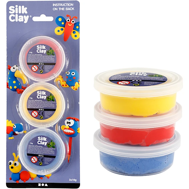 Silk Clay®, sininen, punainen, keltainen, 3x14 g/ 1 pkt