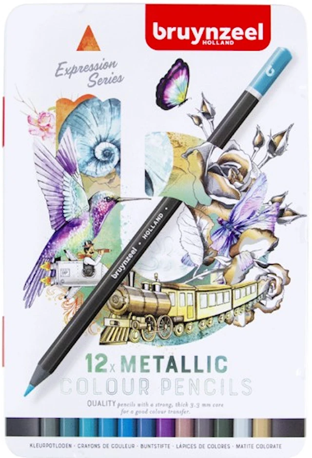 Bruynzeel Expression Väriliidut Metallic 12-setti