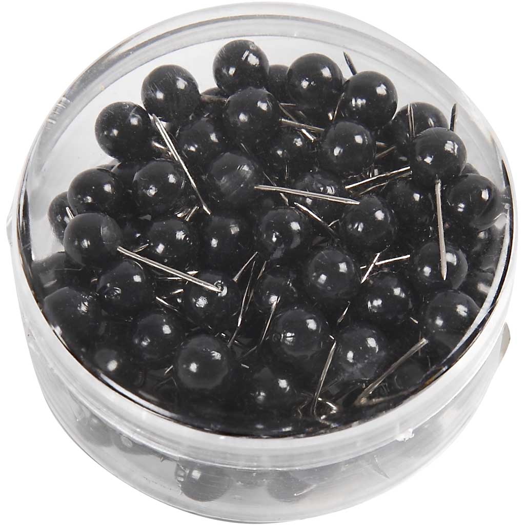 Kartnålar svart 17 mm 100-pack
