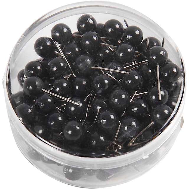 Produktbild 1 för Kartnålar svart 17 mm 100-pack