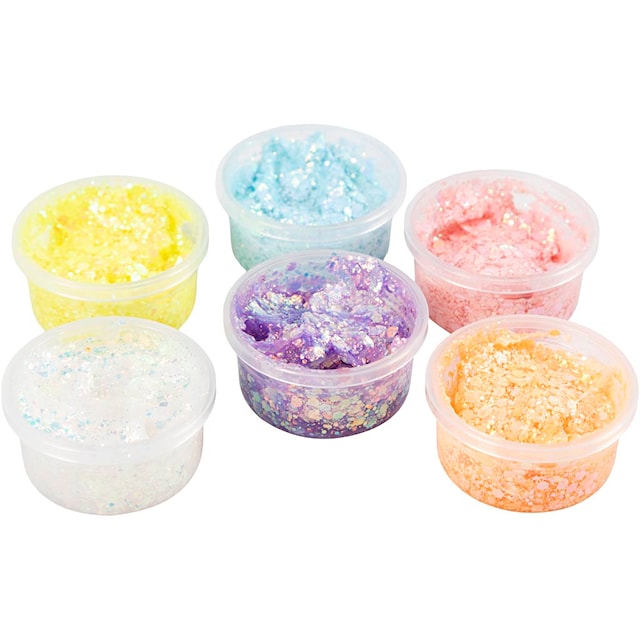 Produktbilde 2 for Glitter Clay, pastellfarger, 6x20 g/ 1 pk.