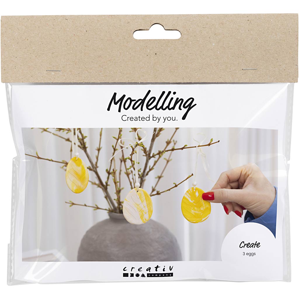 Ägg Modelleringskit Ljusgul 3-pack Creativ Company