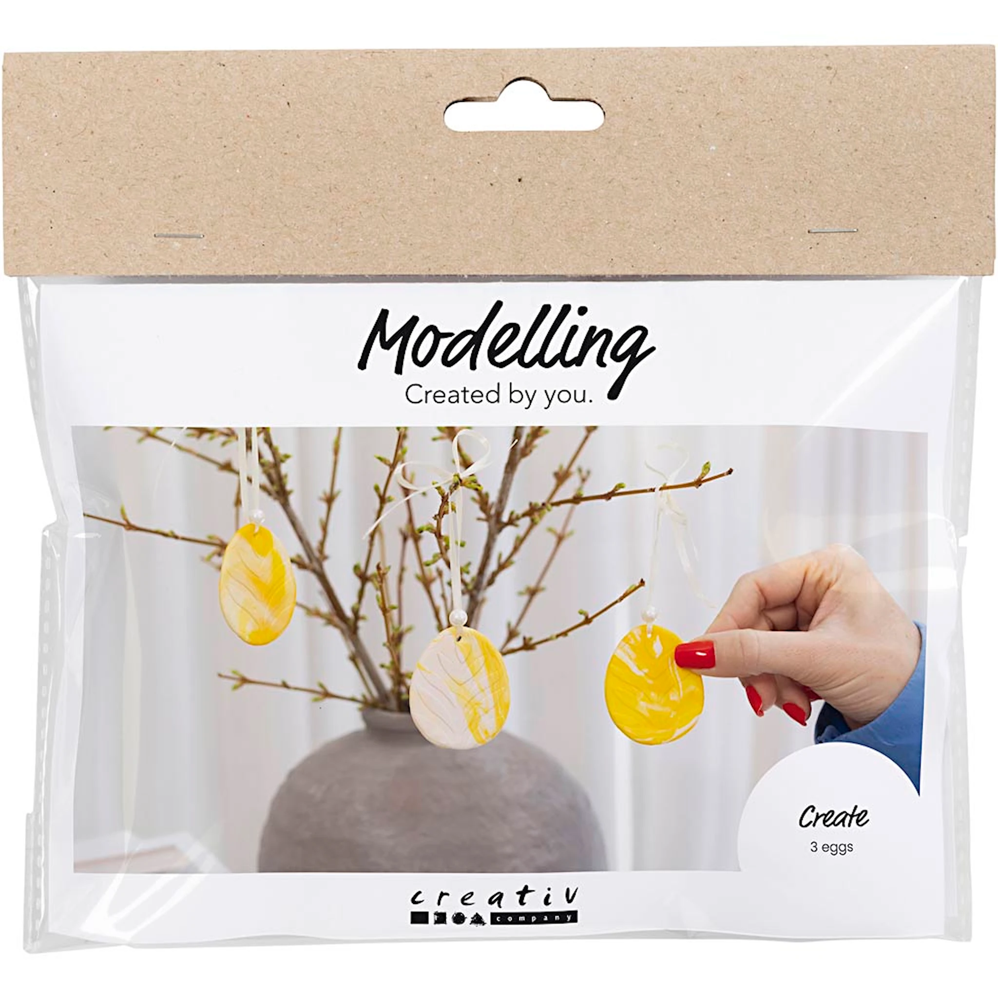 Produktbild för Ägg Modelleringskit Ljusgul 3-pack Creativ Company
