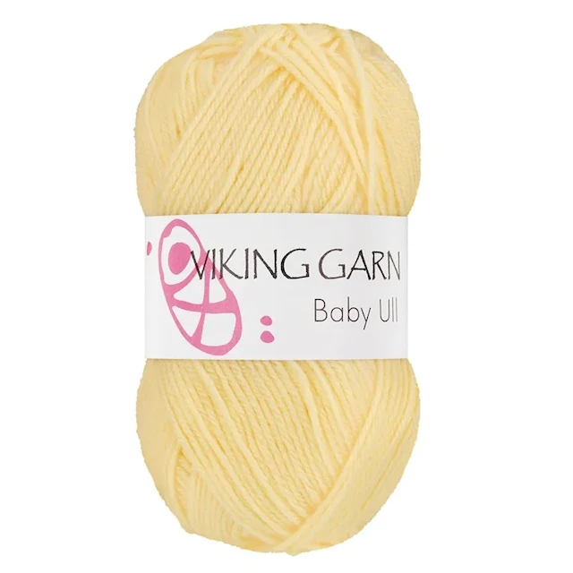 Baby Ull Garn Merinoull 50 g Ljusgul 342 Viking Garn