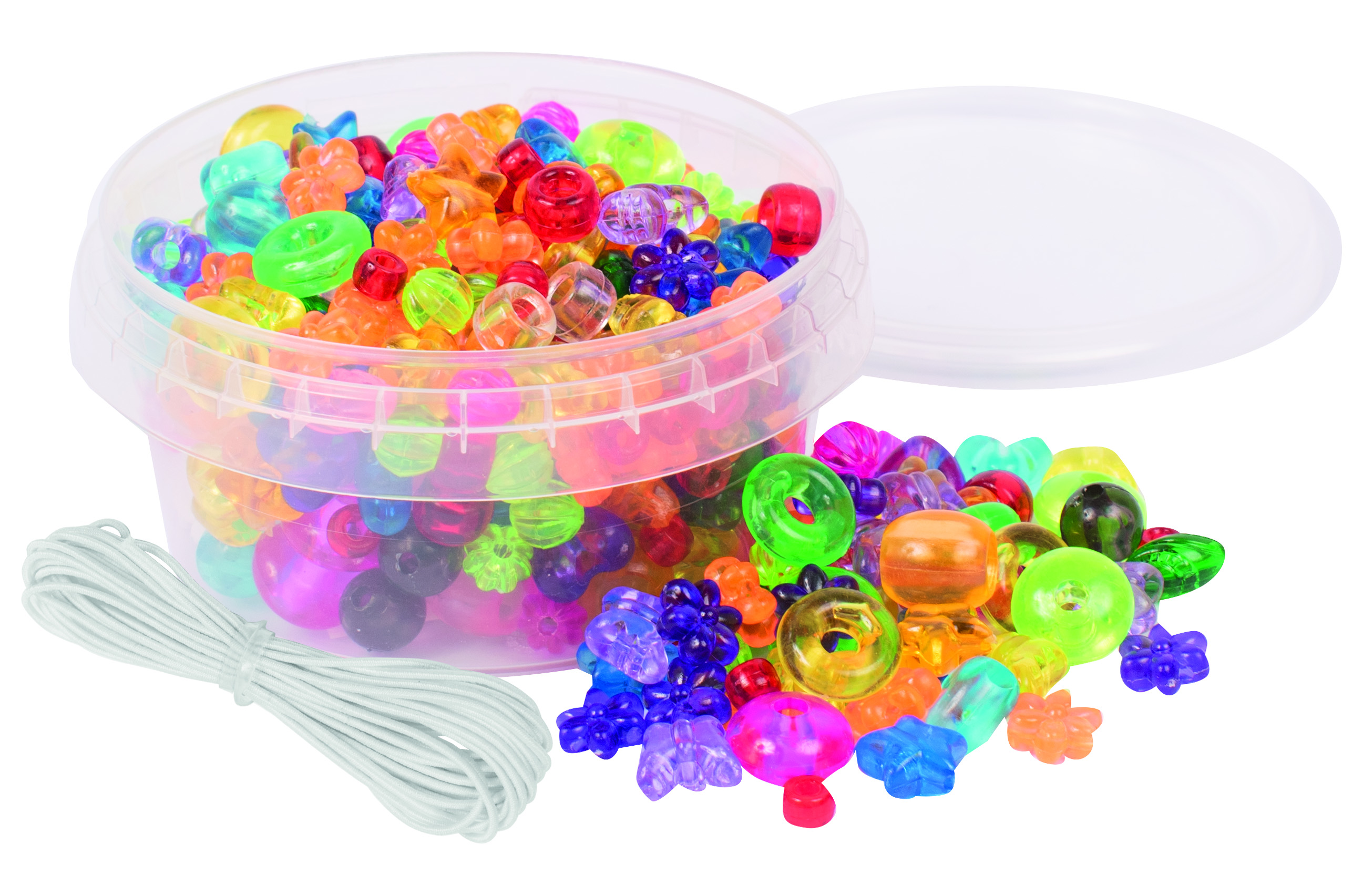 Pärlor I Burk, Transparent Mix, 180 st Playbox