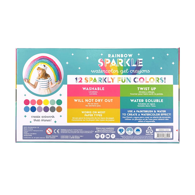 Produktbild 6 för Gelkritor Glitter Med Akvarelleffekt 12-p Ooly